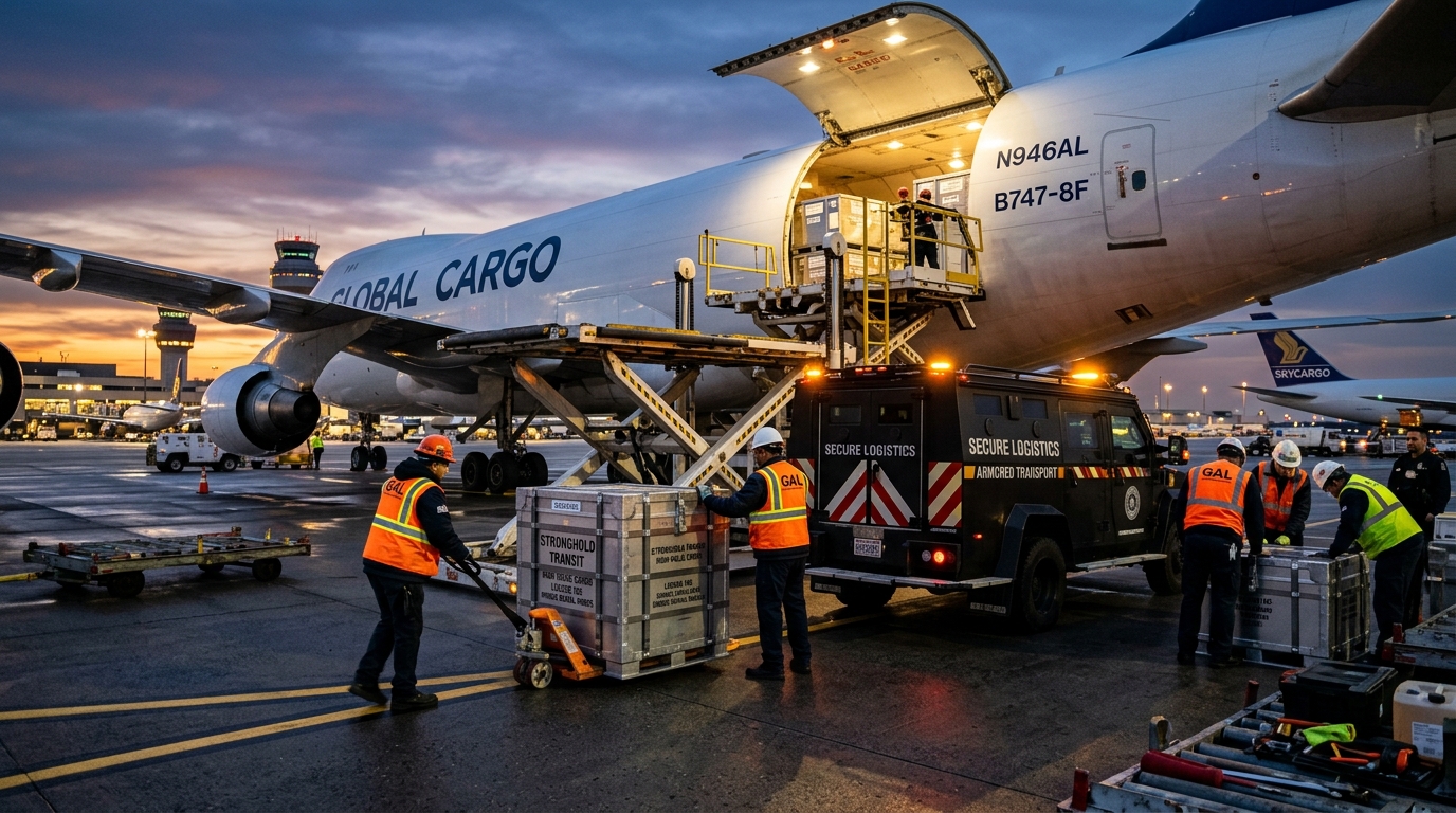 Armored transport and air cargo aircraft for secured precious metal export