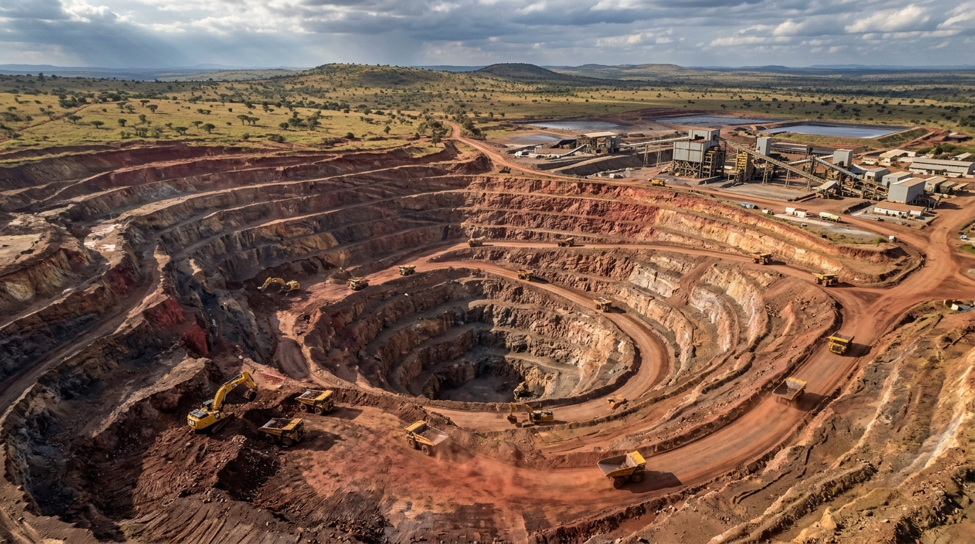 Licensed open-pit gold mining concession and excavation operations